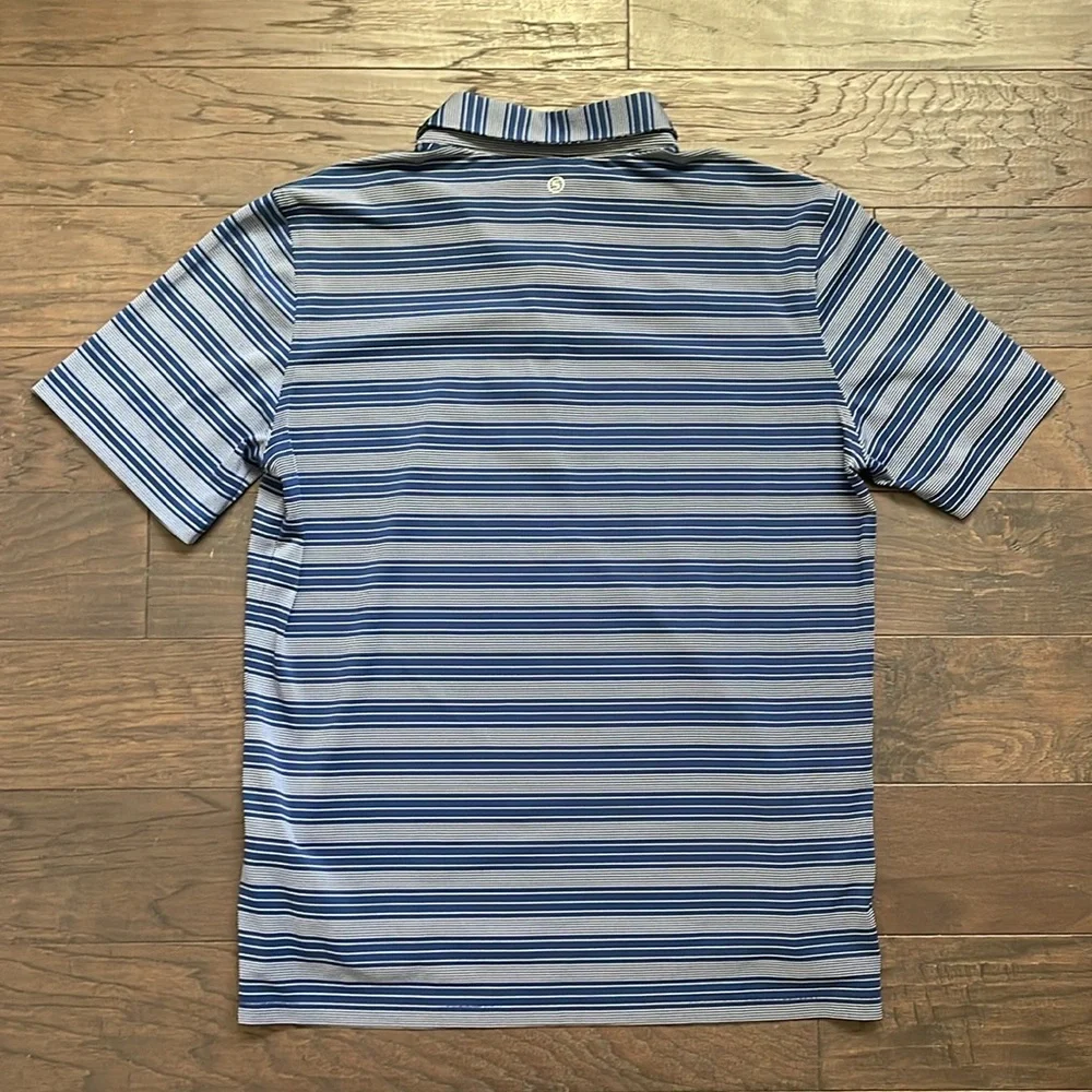 Stitch Brand Men’s Polo Size M/L Blue with White Stripes High Quality!